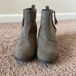 Grey Suede Ankle Booties